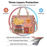 Black Spacious Insulated Lunch Bag - Wide Open Design, Removable Strap, Side Water Bottle Pockets -
