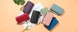 Brown Double Zipper Women's Wallet - Large Capacity Clutch Organizer with Wristlet Strap - Extra Image