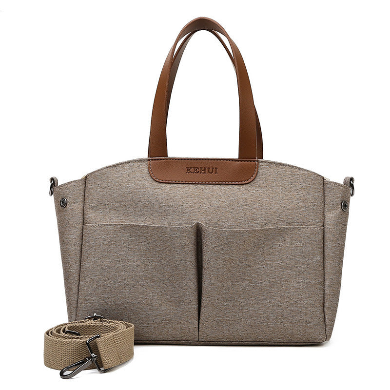 Size Small Khaki Stylish Multi-Function Diaper Bag - Insulated Tote with Shoulder Strap for Baby Essentials