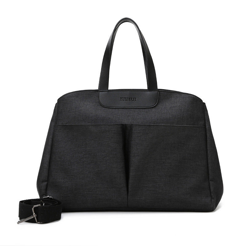 Size Large Black Stylish Multi-Function Diaper Bag - Insulated Tote with Shoulder Strap for Baby Essentials