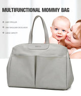 Size Large Black Stylish Multi-Function Diaper Bag - Insulated Tote with Shoulder Strap for Baby Essentials - Side View