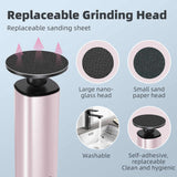Rose Glod Rechargeable Electric Foot File with 9 Speed Settings - Callus Remover for Smooth Feet