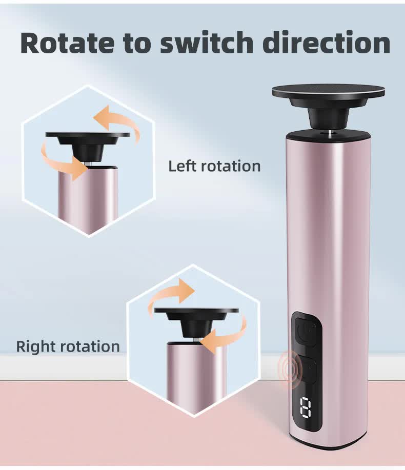 Rose Glod Rechargeable Electric Foot File with 9 Speed Settings - Callus Remover for Smooth Feet