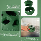 Green Ball and Yellow Mold Pet Treat Dispensing Ball and Molding Set - Silicone Dog Chew Toy for Teeth Cleaning and Boredom Relief - 45-Degree Angle