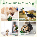 Green Ball and Yellow Mold Pet Treat Dispensing Ball and Molding Set - Silicone Dog Chew Toy for Teeth Cleaning and Boredom Relief