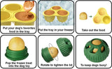 Yellow Ball and Black Mold Pet Treat Dispensing Ball and Molding Set - Silicone Dog Chew Toy for Teeth Cleaning and Boredom Relief - Low Angle