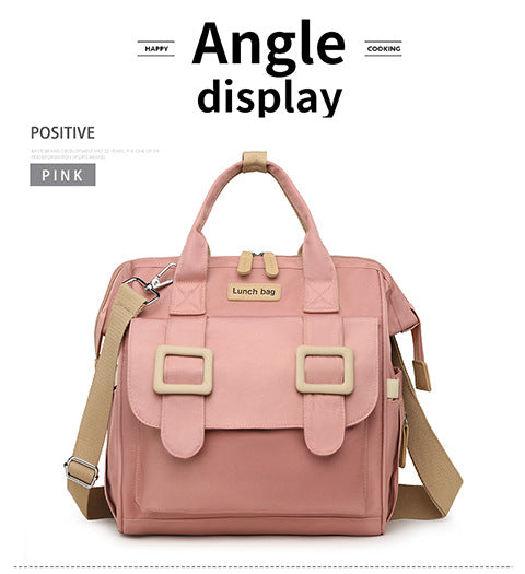 Pink Multifunctional Insulated Lunch Bag for Women - Waterproof, Lightweight, and Stylish for Picnics and Outings