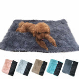 Pink Plush Pet Mat for Dogs and Cats - 50x70cm, Anti-Slip, Warm and Cozy for Autumn and Winter - Front View