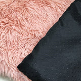 Pink Plush Pet Mat for Dogs and Cats - 50x70cm, Anti-Slip, Warm and Cozy for Autumn and Winter - Side View