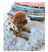 Pink Plush Pet Mat for Dogs and Cats - 50x70cm, Anti-Slip, Warm and Cozy for Autumn and Winter - Top-Down View