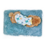 Blue Plush Pet Mat for Dogs and Cats - 70x100cm, Anti-Slip, Warm and Cozy for Autumn and Winter - 45-Degree Angle