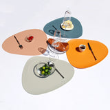 4 Pcs Green Nordic-Style PVC Leather Placemats Set of 4 - Waterproof, Heat-Resistant, and Oil-Proof Triangular Table Mats - Front View