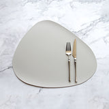 4 Pcs Grey Nordic-Style PVC Leather Placemats Set of 4 - Waterproof, Heat-Resistant, and Oil-Proof Triangular Table Mats
