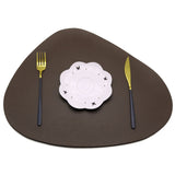 4 Pcs Coffee Nordic-Style PVC Leather Placemats Set of 4 - Waterproof, Heat-Resistant, and Oil-Proof Triangular Table Mats