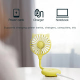 2 Pcs Pink Portable USB Mini Fan with Suction Cup - 360-Degree Adjustable Foldable Desktop Fan with 3 Speed Settings - Rear View
