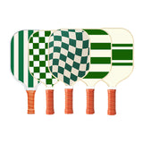 Style 2 White And Green T700 Carbon Fiber & Fiberglass Pickleball Paddle - Lightweight 220g with Anti-Slip TPU Grip for Training & Competition - Front View