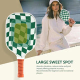 Set 1 White  And Green T700 Carbon Fiber Pickleball Paddle Set - 2 Paddles, 4 Balls, and Portable Carry Bag for Adults and Students - Top-Down View