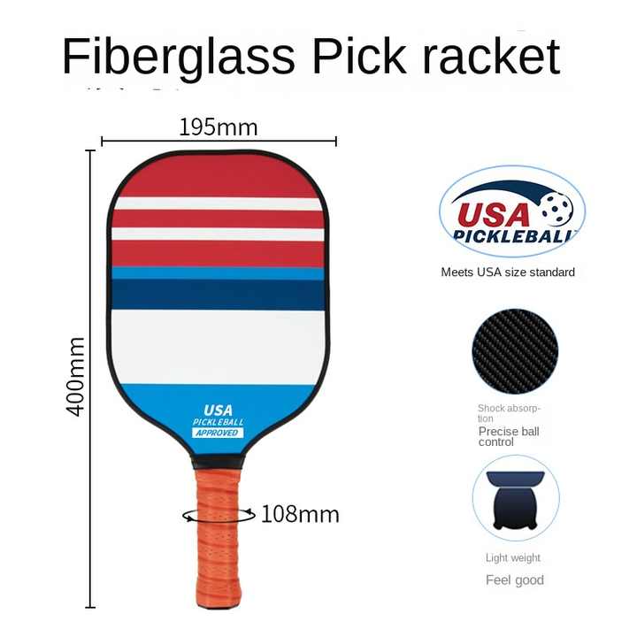 Style 2 Colorful Geometric Patterns Fiberglass Pickleball Paddle - Lightweight 220g with Anti-Slip TPU Grip for Outdoor Sports