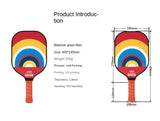Style 2 Colorful Geometric Patterns Fiberglass Pickleball Paddle - Lightweight 220g with Anti-Slip TPU Grip for Outdoor Sports - Top-Down View