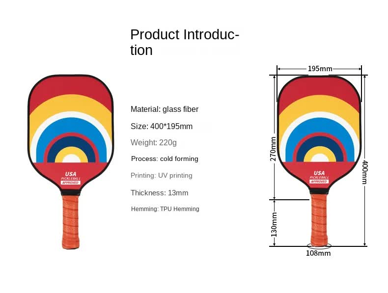 Style 4 Colorful Geometric Patterns Fiberglass Pickleball Paddle Set - 2 Paddles, 4 Balls, and Portable Carry Bag for Outdoor Play