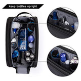 Black Stylish Waterproof Travel Toiletry Bag Organizer - Large Capacity Shaving Kit & Makeup Case(Makeup is a prop for shooting and is not included) - 45-Degree Angle
