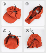Grey Foldable Quick-Dry Summer Sports Visor Hat UPF 50+ Adjustable Outdoor Sun Cap - Top-Down View