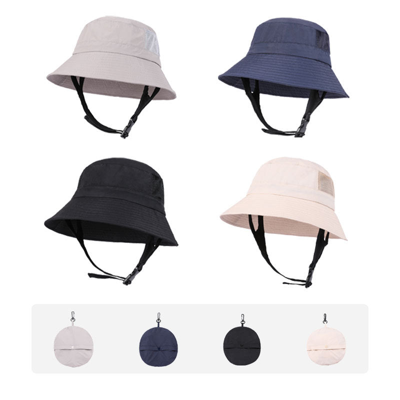 Black UV50+ Sun Protection Bucket Hat - Waterproof, Quick-Dry, Foldable Outdoor Fishing Hat for Men and Women