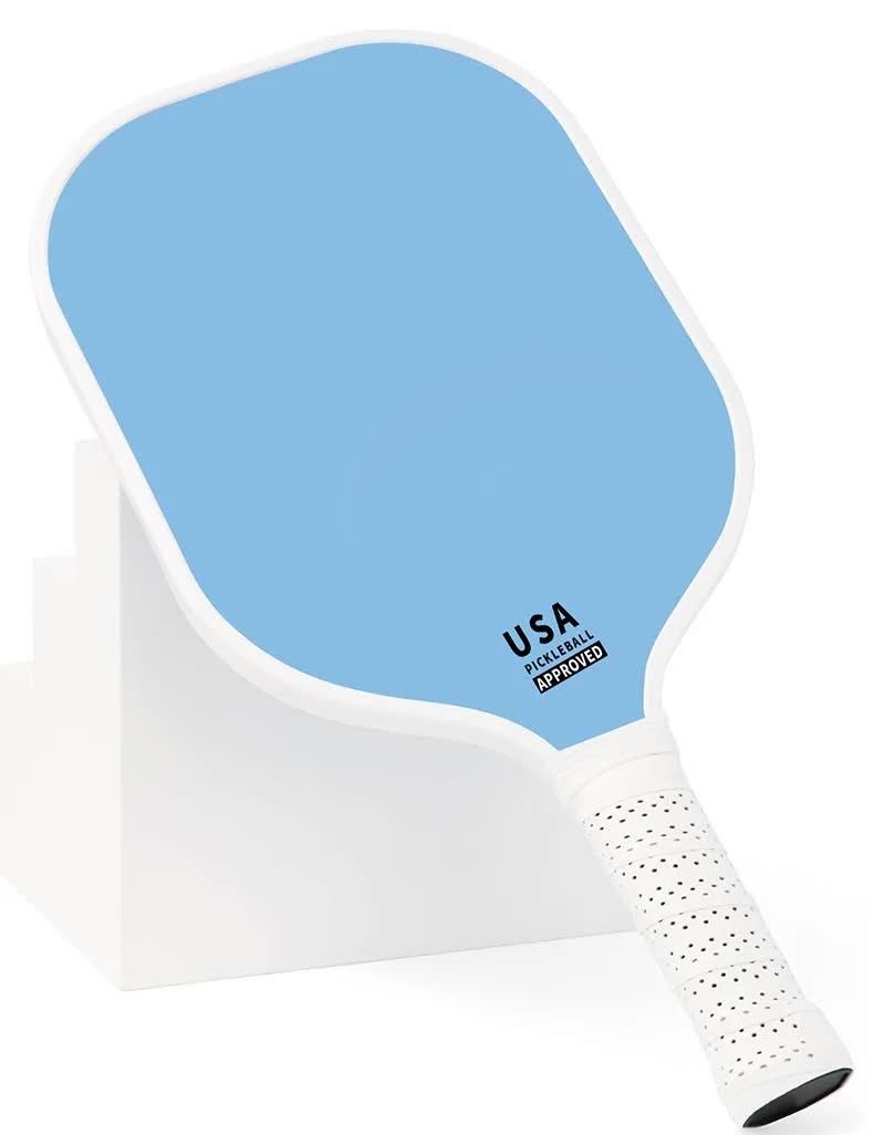 Pink Fiberglass Pickleball Paddle Set - 2 Minimalist Paddles, 4 Balls, and Carry Bag for Outdoor Pla