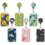2 Pcs Blue and Green Retractable Badge Reel & ID Card Holder Set with Lanyard - Durable ABS Plastic - Front View