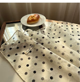 Style 15 Beige Versatile Patterned Square Scarf | 65x65cm Lightweight Polyester Neckerchief Headband | Vintage Polka Dot & Floral - Side View