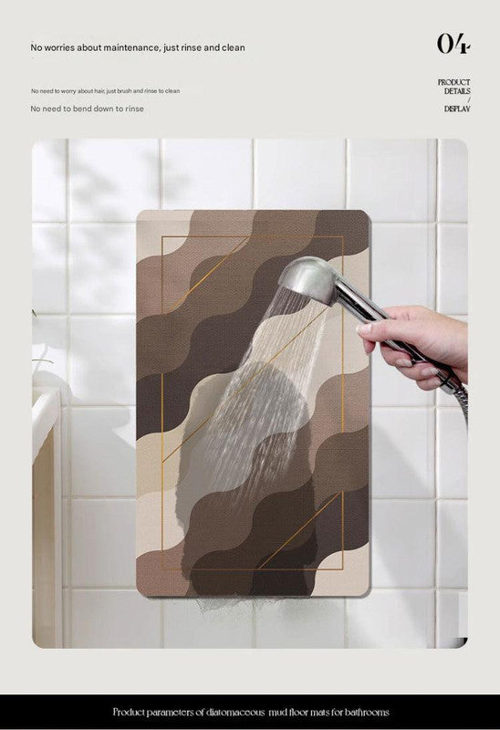 2 Pcs Style 10 Brown Puppy pattern Cartoon Pet Feeding Mat for Cats & Dogs - Absorbent Diatom Mud Splash-Proof Mat, Easy to Clean