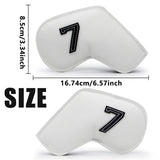 Beige Golf Iron Head Covers Set of 10 - Waterproof PU Leather Club Protectors with Embroidered Numbers (3-9, P, A, S) - 45-Degree Angle