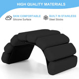 White Adjustable Silicone Wrist & Ankle Weights - 2lb Pair (900g) | Comfortable Fitness Resistance Bands for Workout, Running, Training - 45-Degree Angle