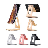 2 Pcs Pink Foldable Aluminum Alloy Phone & Tablet Stand - Adjustable Portable Desktop Holder - Side View