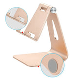 2 Pcs Pink Foldable Aluminum Alloy Phone & Tablet Stand - Adjustable Portable Desktop Holder - Rear View