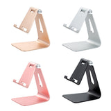 2 Pcs Silver Foldable Aluminum Alloy Phone & Tablet Stand - Adjustable Portable Desktop Holder - Front View
