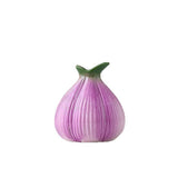2 Pcs Creative Onion-Shaped Ceramic Vase for Hydroponic Plants - Cute INS Style Floral Decor for Living Room or Office(1 purple + 1 white) - 45-Degree Angle