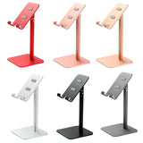 Silver Adjustable Aluminum Alloy Phone and Tablet Stand - Telescopic Desktop Holder for Live Streaming and Hands-Free Use - Front View