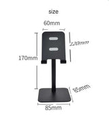 Silver Adjustable Aluminum Alloy Phone and Tablet Stand - Telescopic Desktop Holder for Live Streaming and Hands-Free Use - Top-Down View