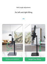 Silver Adjustable Aluminum Alloy Phone and Tablet Stand - Telescopic Desktop Holder for Live Streaming and Hands-Free Use - 45-Degree Angle