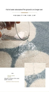 2 Pcs Grey And White Foot-Shaped Plush Bath Mat - Non-Slip Absorbent Bathroom Rug for Bedroom and Doorway (50x80cm)