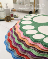 2 Pcs Dark Red And White Foot-Shaped Plush Bath Mat - Non-Slip Absorbent Bathroom Rug for Bedroom and Doorway (50x80cm)