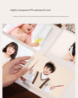 Cover 1 Colorful 7-Inch 100-Photo Cartoon Cat Album - Large Capacity Family Photo Storage Book with Suede and Crystal Cover - Side View