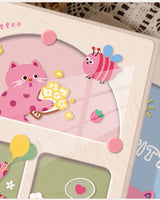 Cover 4 Colorful 7-Inch 100-Photo Cartoon Cat Album - Large Capacity Family Photo Storage Book with Suede and Crystal Cover - Front View