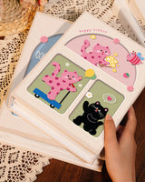 Cover 4 Colorful 7-Inch 100-Photo Cartoon Cat Album - Large Capacity Family Photo Storage Book with Suede and Crystal Cover - Rear View