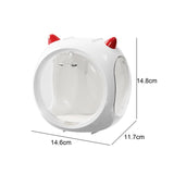 Beige And Red Horn Acrylic Blind Box Display Case - Transparent Dustproof Storage for Figures and Collectibles(The model is a shooting prop and is not included) - Top-Down View
