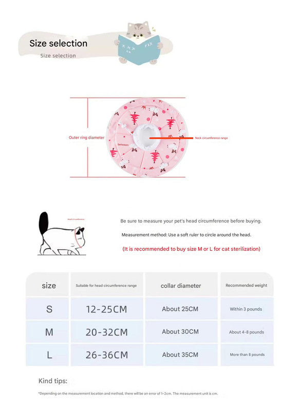 2 Pcs Size L Pink Comfortable Pet Recovery Collar | Waterproof Anti-Lick Collar for Cats & Dogs