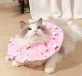 2 Pcs Size L Pink Comfortable Pet Recovery Collar | Waterproof Anti-Lick Collar for Cats & Dogs - Top-Down View