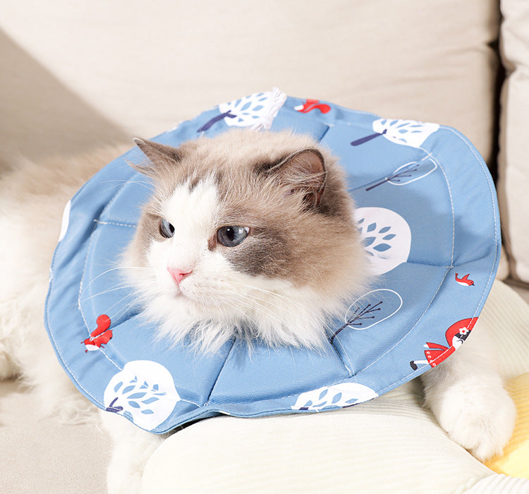 2 Pcs Size L Blue Comfortable Pet Recovery Collar | Waterproof Anti-Lick Collar for Cats & Dogs