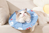2 Pcs Size M Blue Comfortable Pet Recovery Collar | Waterproof Anti-Lick Collar for Cats & Dogs - Top-Down View